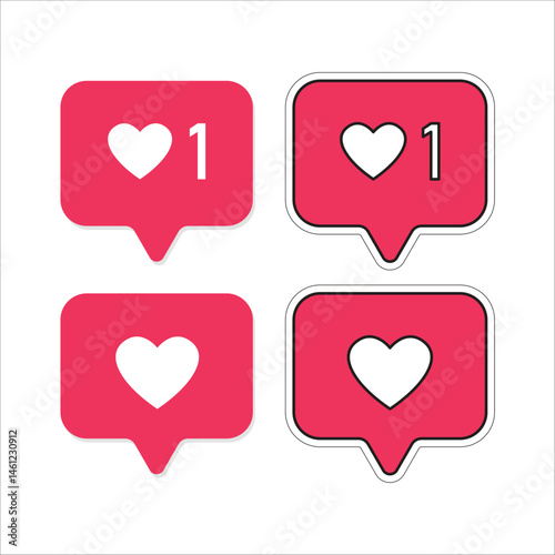 Like Bubble Notification Vector Illustration
