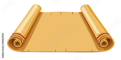 Old parchment paper on transparent background vector graphic design