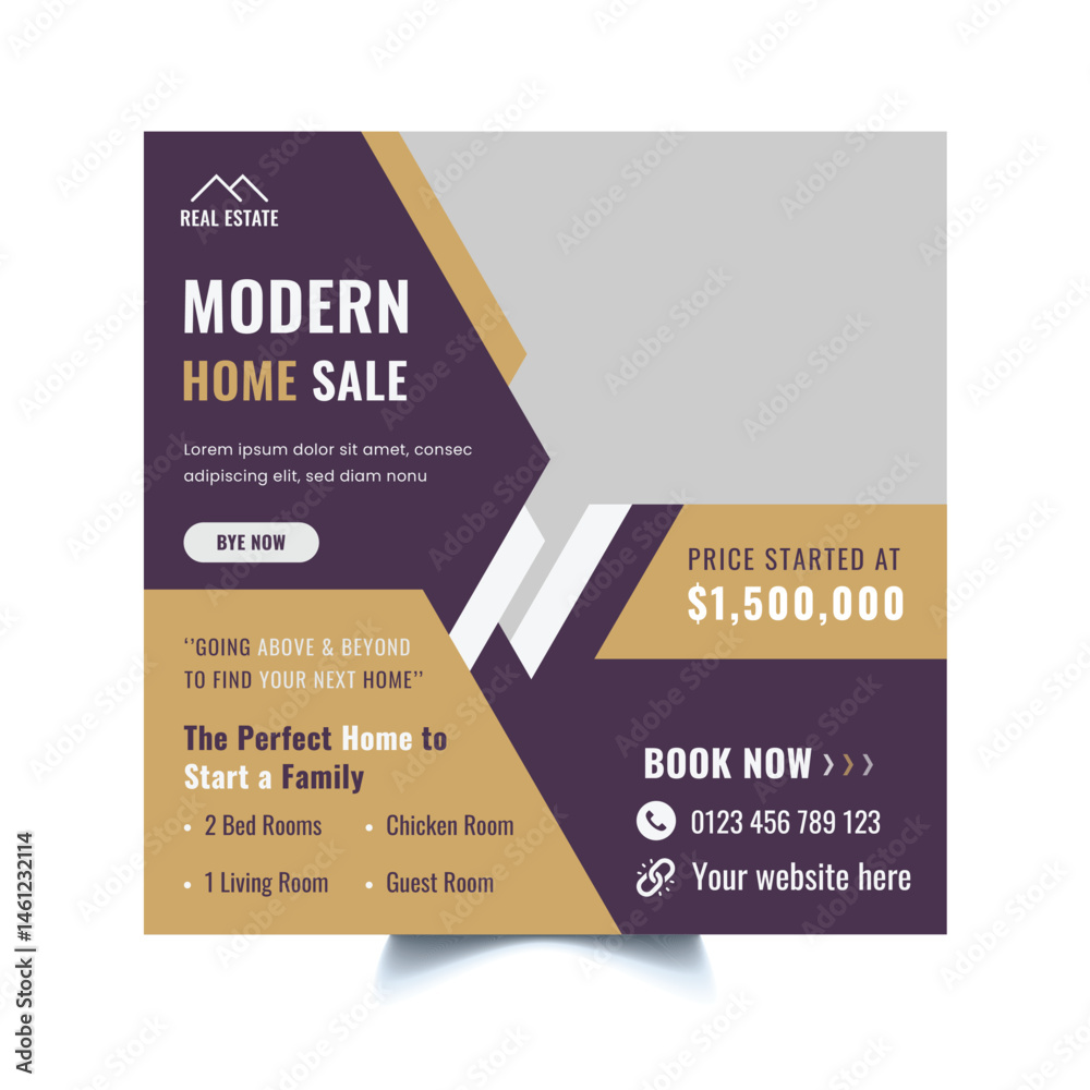 Fototapeta premium Real estate promotion social media post and web banner template
