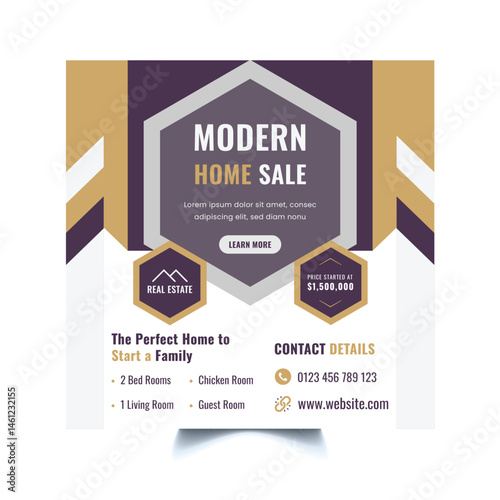 Real estate promotion social media post and web banner template
