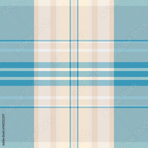Variation plaid check vector, unique textile texture tartan. Decorative seamless background fabric pattern in light and cyan colors.