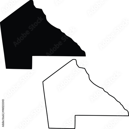 Map of Pike County Missouri USA Silhouette Flat And Outline Design
