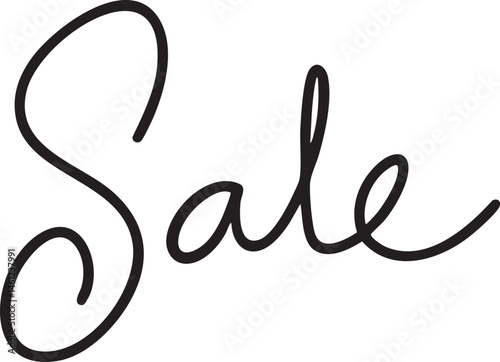 Elegant cursive word 'Sale' written on a white background.
