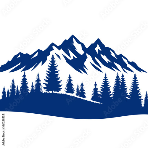 Majestic Mountain Peaks and Evergreen Forest: A Breathtaking Landscape