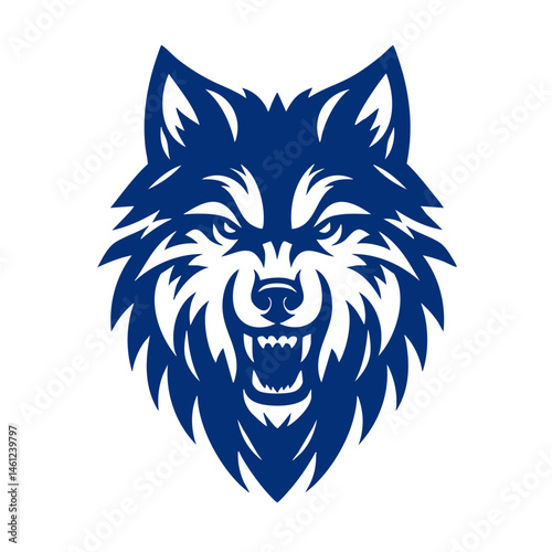 Majestic Wolf Head: Powerful Vector Graphic Design