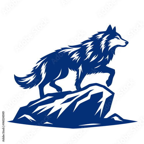 Majestic Wolf on a Mountain Peak: A symbol of wildness and freedom
