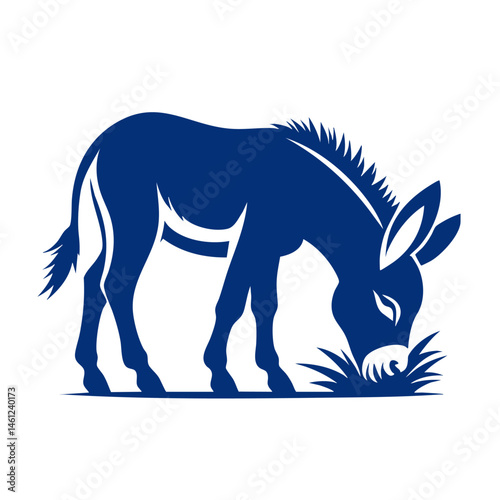 Majestic Donkey Grazing in the Field: A Serene Countryside Scene
