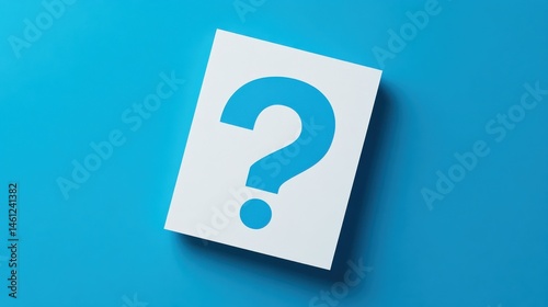 Creative Question Mark Concept with Blue Background Perfect for Inquiry or Curiosity Themes