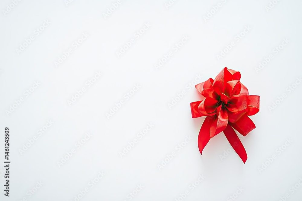 Red ribbon bow on white background Red ribbon bow on white background
