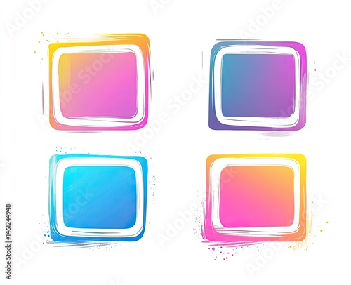 Colorful square graphic elements