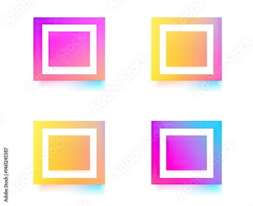 Four vibrant, colorful squares