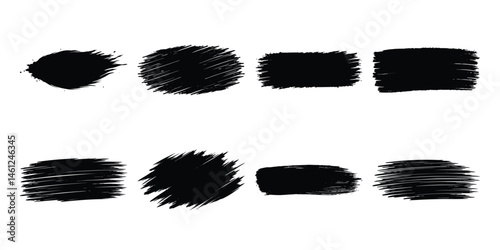 Black grunge brush stroke collection for creative design