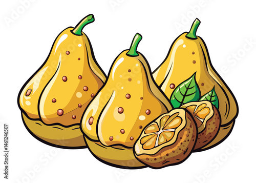 Delicious yellow fruit and citrus.