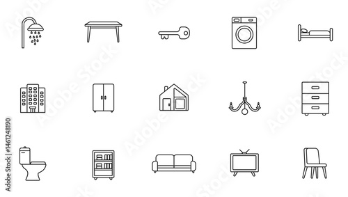 home appliances icons set