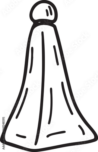 A simple sketched salt shaker stands upright.