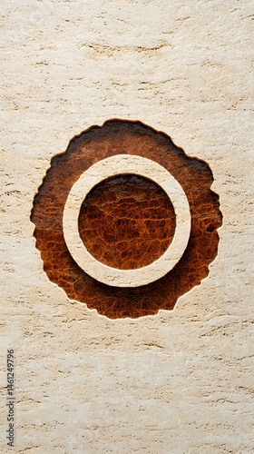 Beige Canvas Texture With Brown Water Ring Marks