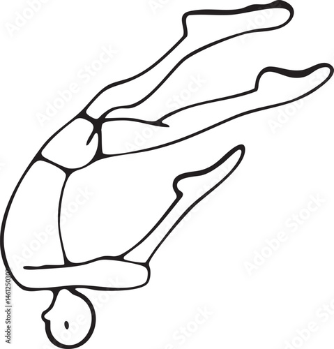 A swimmer performs a backstroke dive in a pool.