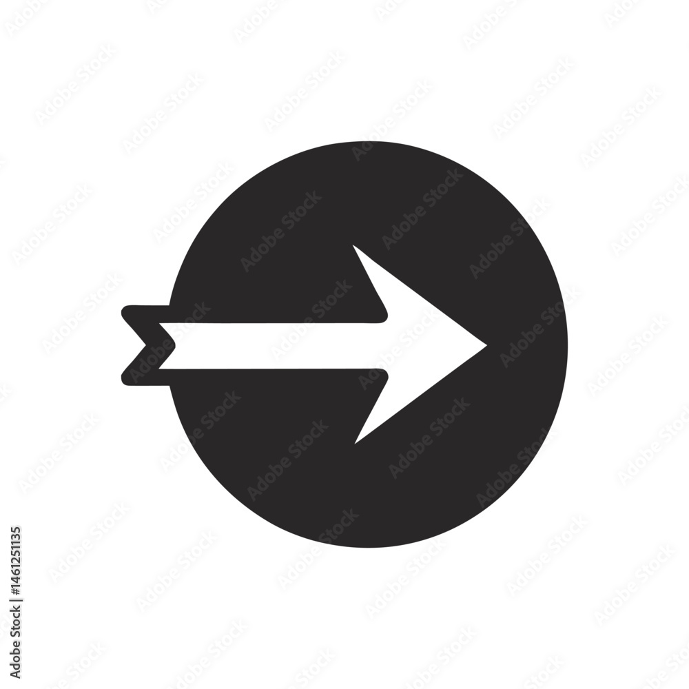 Round Loop Right Arrow Line Icon Isolated on White Round Loop Right Arrow Line Icon Isolated on White