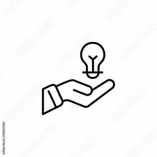 idea bulb hand icon sign vector