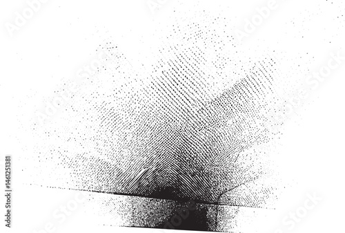 A dense textured of dark dots emerges from a central point creating an abstract visual effect.