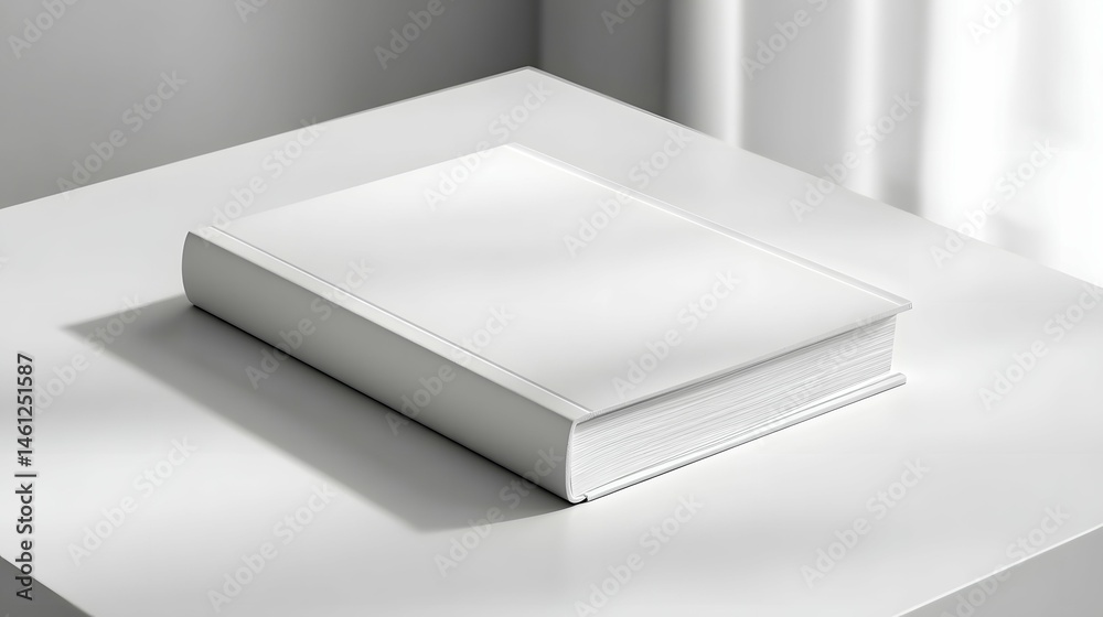 Modern paperback book mockup with sleek design and professional studio lighting.