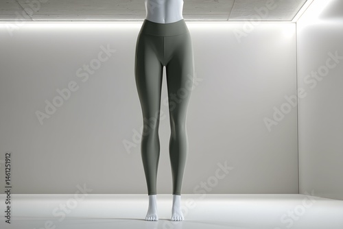 Obraz na płótnie Fitness tights mockup with stylish fabric on a mannequin in a simple, well-lit studio. w salonie