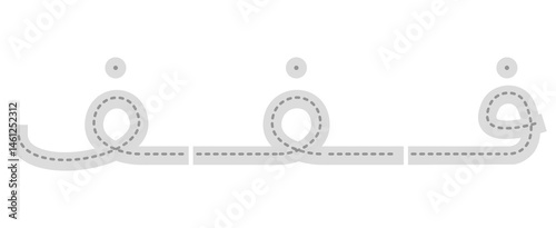 Tracing arabic connected letter form. Tracing hijaiyah letter for kids