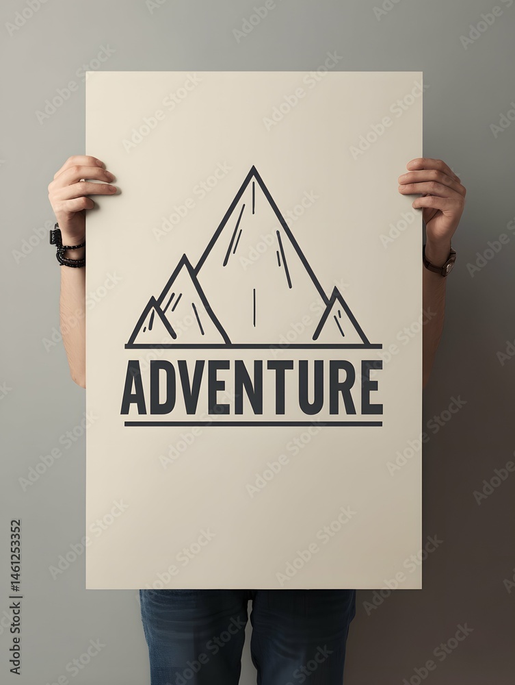 Vibrant hiking poster with sleek design, bold text, and striking mountain imagery.