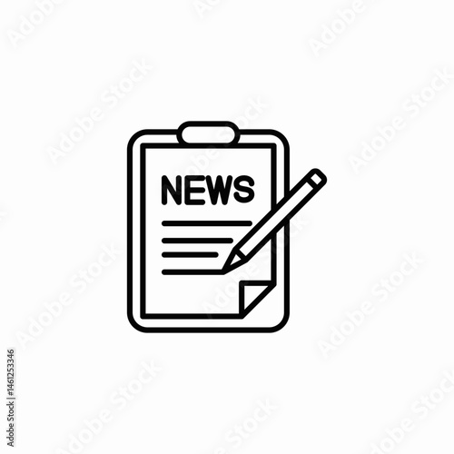 news report icon sign vector