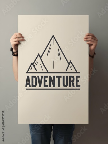 Vibrant hiking poster with sleek design, bold text, and striking mountain imagery.