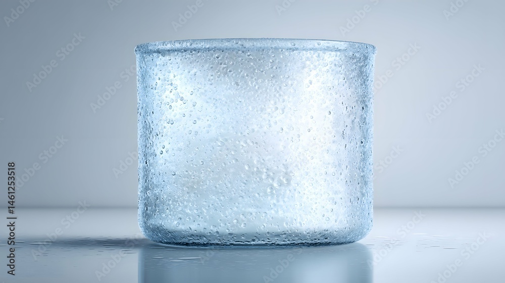 Frosty ice bucket dazzles like a crystal gem in a studio spotlight.