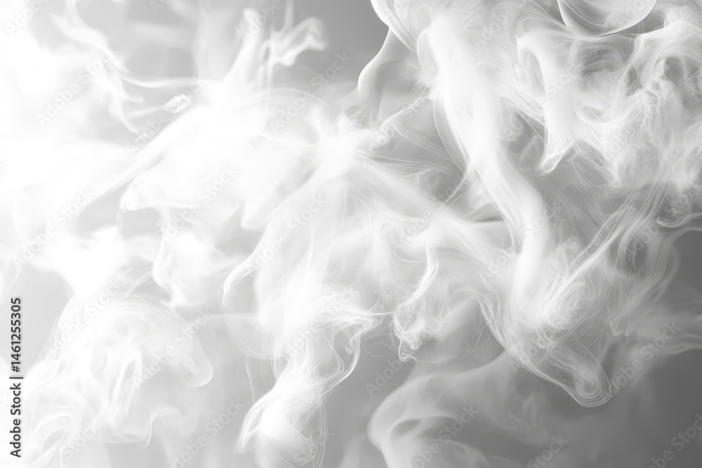 Fototapeta premium Abstract close-up view of flowing white smoke.
