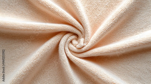 Beige Cotton Fabric Swirled Texture Top View