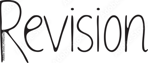 A handwritten word 'Revision' is presented on a white background.