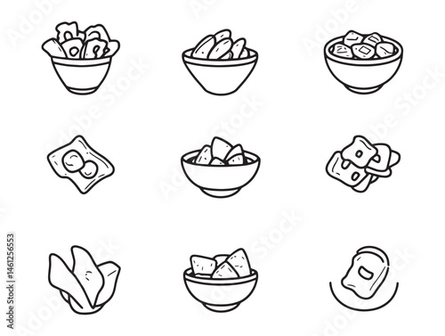 Cornflakes Food Line Art Vector for Healthy Meal Design