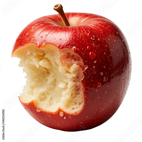 bitten apple isolated on transparent background
