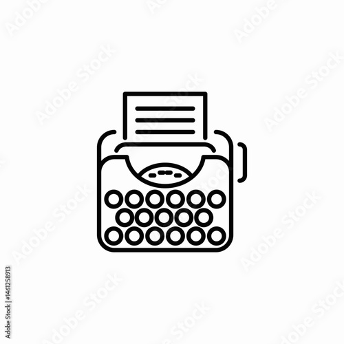 typewriter machine icon sign vector