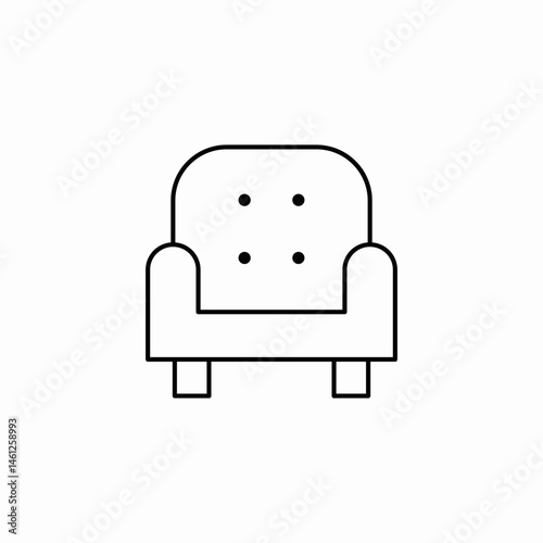 upholstered armchair icon sign vector
