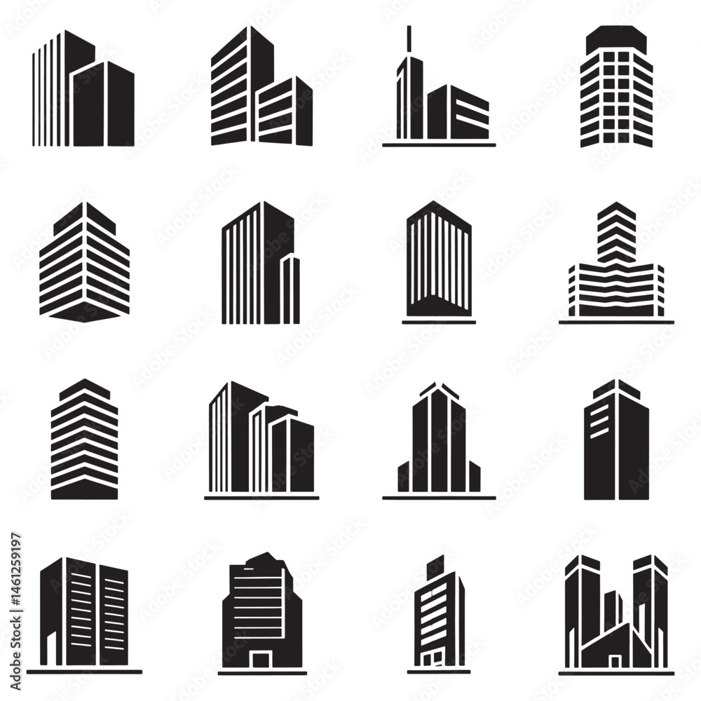 Fototapeta premium House icon sec vector, building icon set Vector