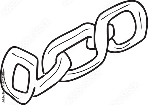 A simple chain links together in a connected