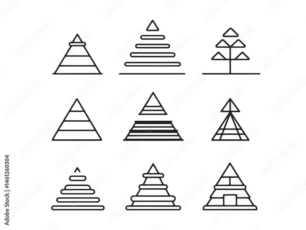 Obraz premium Detailed corporate hierarchy line art for office organizational diagram