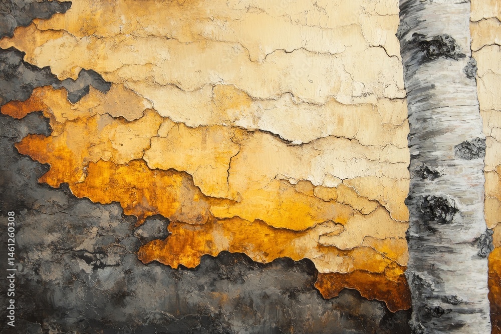 Obraz premium Textural depiction of bark and light.