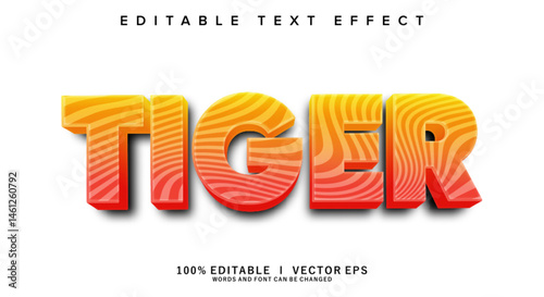 tiger vector text effect with modern style design