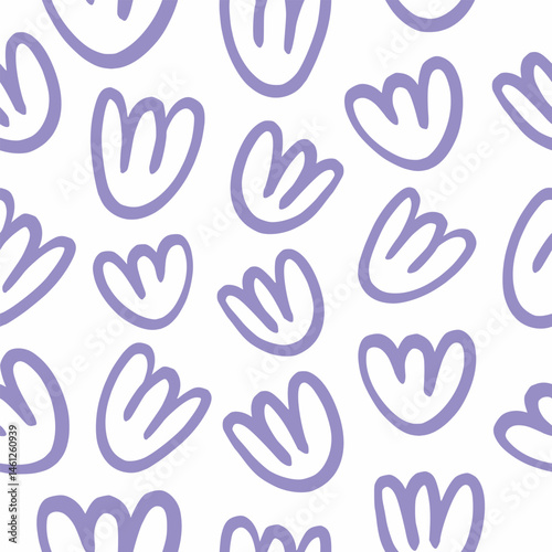 Hand drawn floral pattern design, seamless abstract floral pattern
