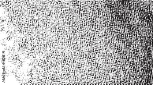 A dense textured of small overlapping dots creates a dynamic abstract surface.