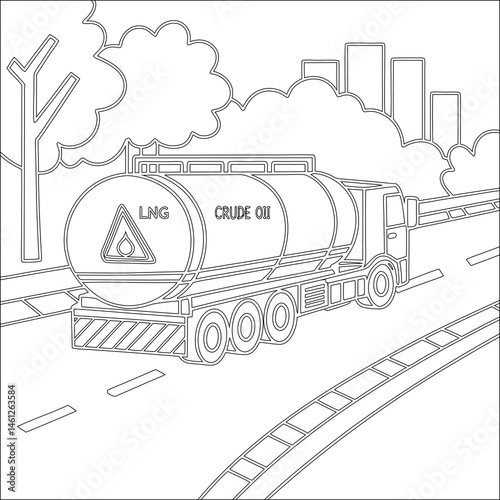 Truck vector illustration icon shows vintage transport design