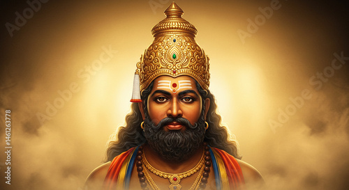 Obraz na płótnie Majestic Portrait of Lord Ayyappan w salonie