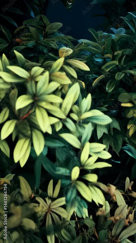 Dew drop on a single leaf amid vibrant green foliage in an illuminated forest setting, creating a nature-inspired botanical artwork. Dew drop on a single leaf amid vibrant green foliage in an illuminated forest setting, creating a nature-inspired botanical artwork.
