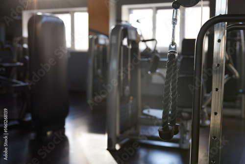 Modern special fitness equipment for bodybuilding at sport club