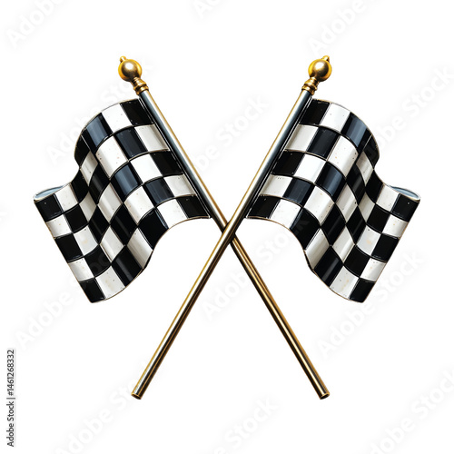 checkered racing flag isolated on transparent background